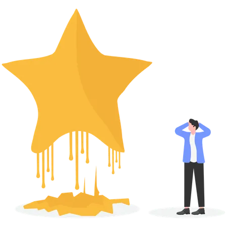 Businessman watching star melting  Illustration