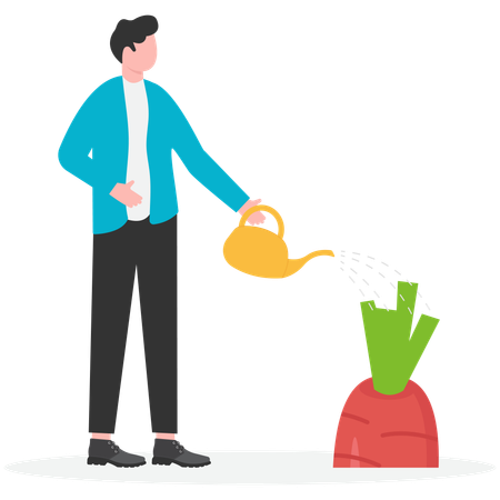 Businessman watering business investment  Illustration