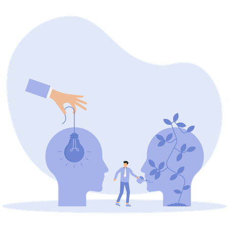 Businessman watering idea  Illustration