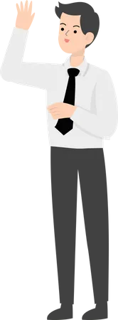 Businessman waving hand  Illustration