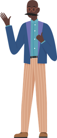 Businessman waving hand  Illustration