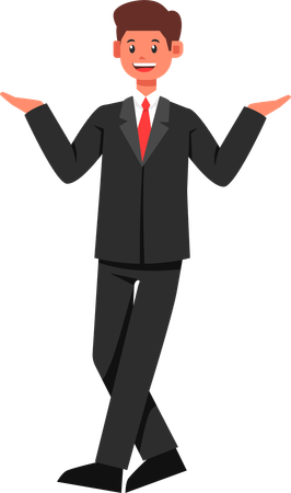 Businessman Waving Hands  Illustration