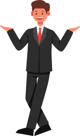 Businessman Waving Hands  Illustration