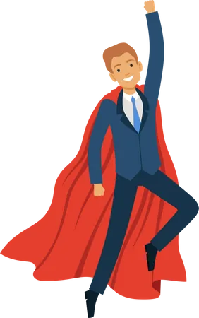 Businessman Wear Cape  Illustration