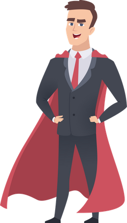 Businessman wearing cape Illustration