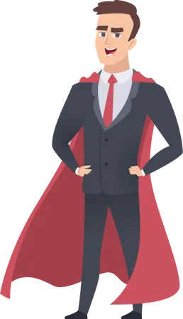 Businessman wearing cape Illustration