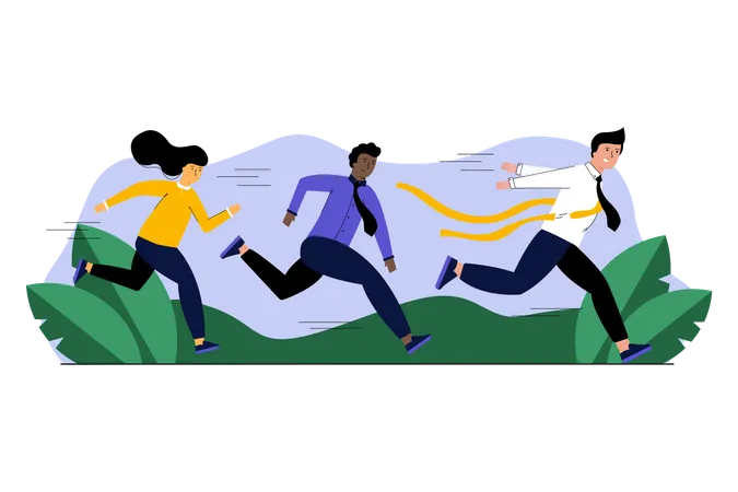 Businessman wining race  Illustration