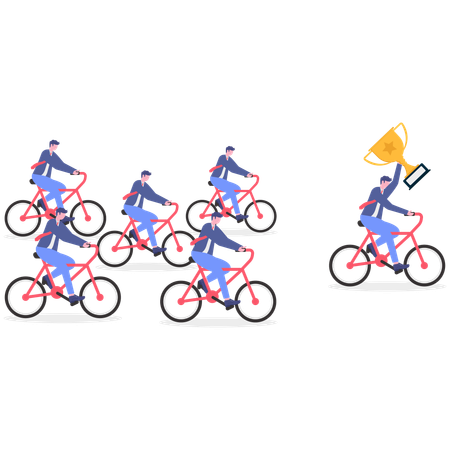 Businessman winning Achievement  Illustration