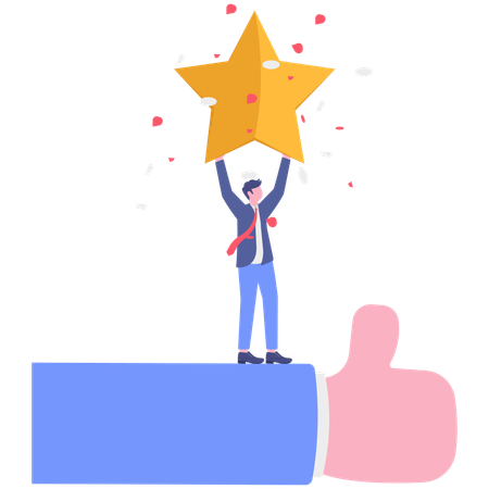 Businessman winning business confidence  Illustration