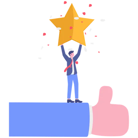 Businessman winning business confidence  Illustration