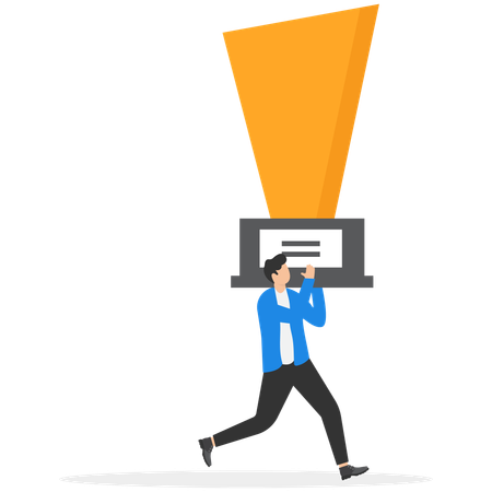 Businessman winning business trophy  Illustration