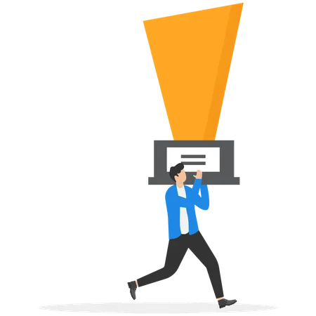 Businessman winning business trophy  Illustration