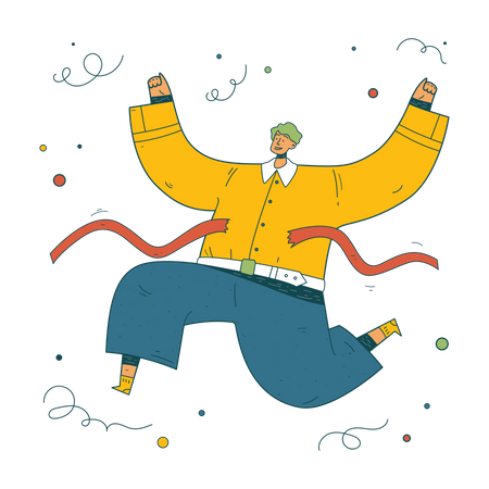 Businessman winning race  Illustration