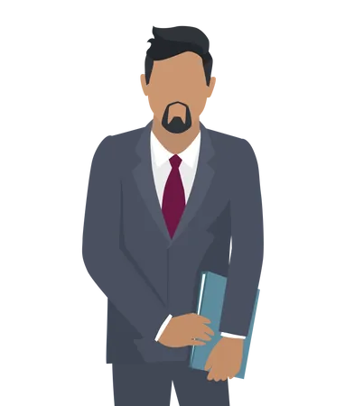 Businessman with a folder in his hands  Illustration