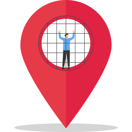 Businessman with a large Location Pin  Illustration