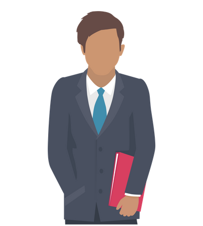 Businessman with a red tie and a red folder  イラスト