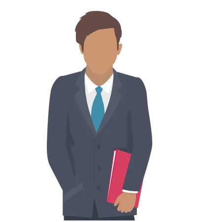 Businessman with a red tie and a red folder  Illustration