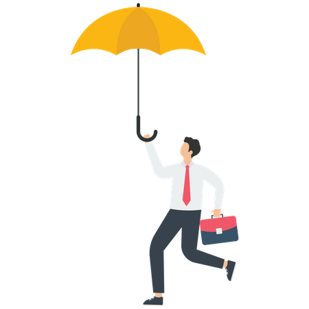 Businessman with a umbrella  Illustration
