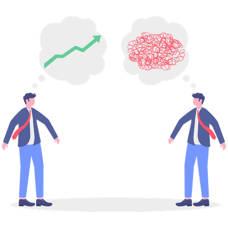 Businessman with achievement planning  Illustration