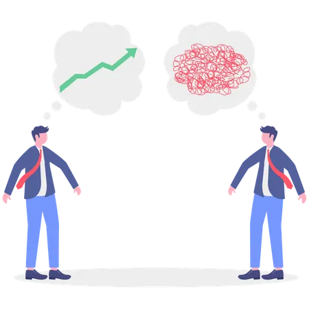 Businessman with achievement planning  Illustration