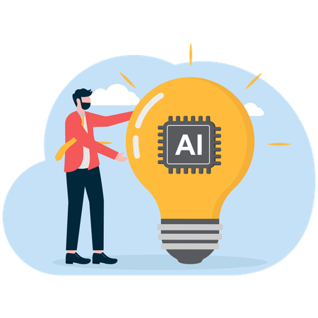 Businessman with ai idea  Illustration