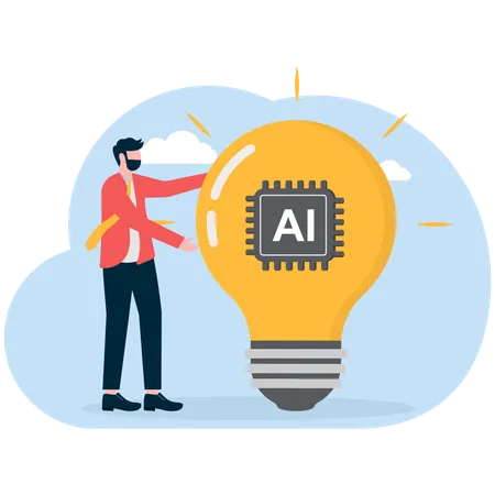 Businessman with ai idea  Illustration