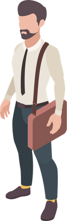 Businessman With Bag  Illustration