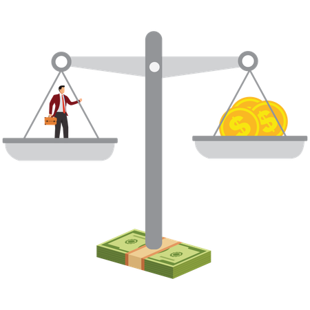 Businessman with balance scale  Illustration