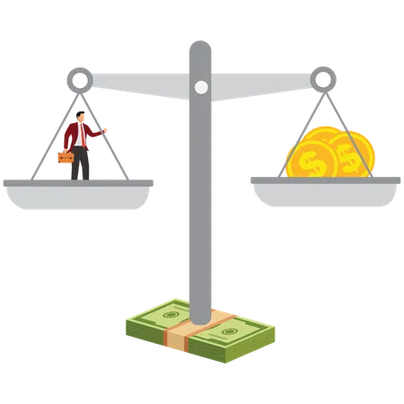 Businessman with balance scale  Illustration