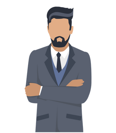 Businessman with beard  Illustration