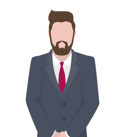 Businessman with beard and red tie  Illustration