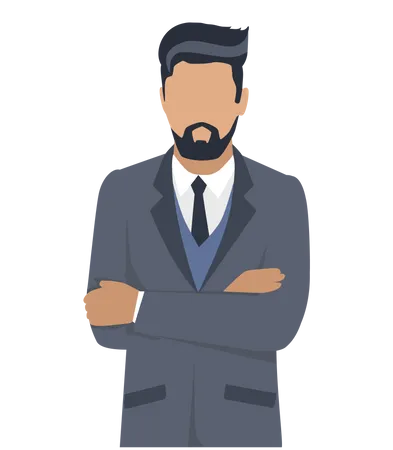 Businessman with beard  Illustration