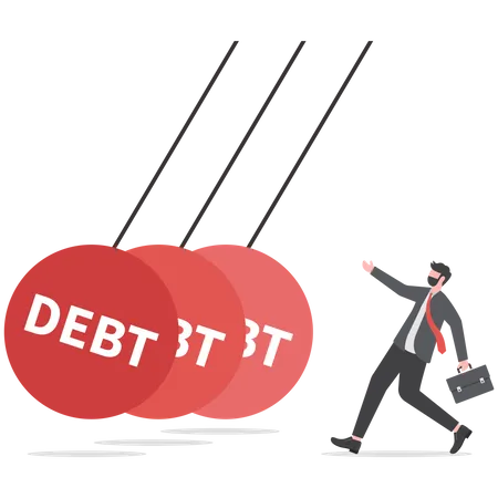 Business Team With Huge Debt Implications For Business Concept Illustration