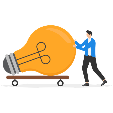 Businessman with big idea  Illustration