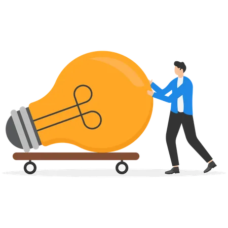 Businessman with big idea  Illustration