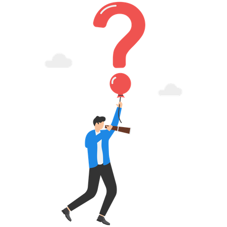 Businessman with big question mark  Illustration