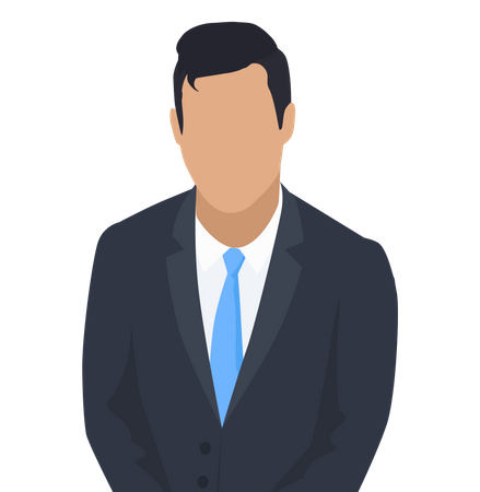 Businessman with blue tie in suit  Illustration