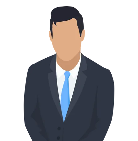 Businessman with blue tie in suit  Illustration