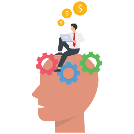 Businessman with Brain performance  Illustration