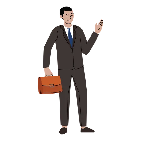Businessman with briefcase  Illustration