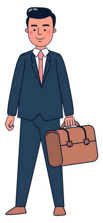 Businessman with briefcase  Illustration