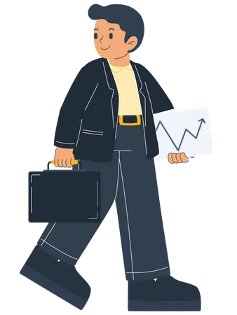 Businessman With Briefcase  Illustration