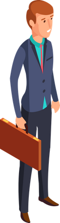 Businessman With Briefcase  Illustration