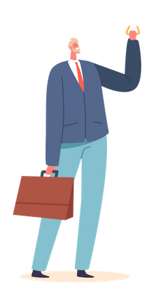 Businessman with briefcase  Illustration