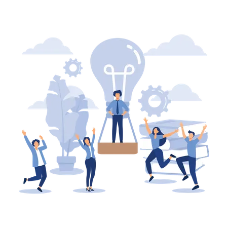 Businessman with bright business idea  Illustration