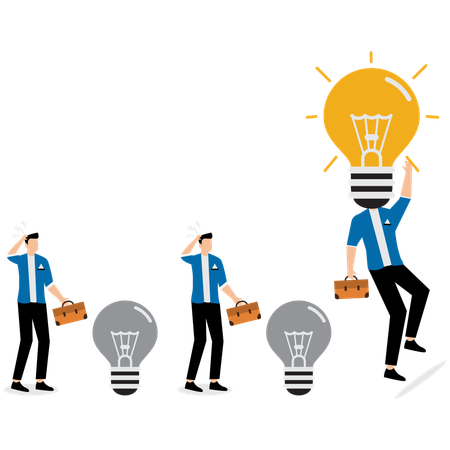 Businessman with bright business idea  Illustration