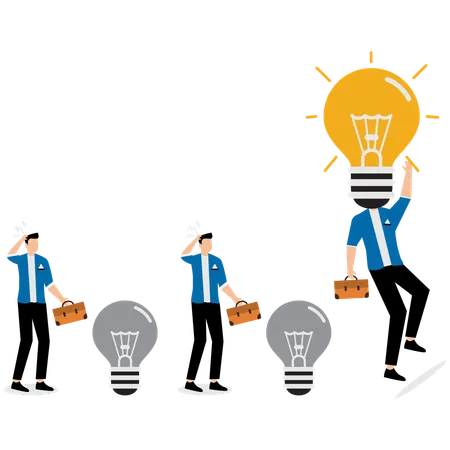 Businessman with bright business idea  Illustration