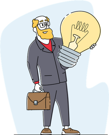 Businessman with bright plan  Illustration