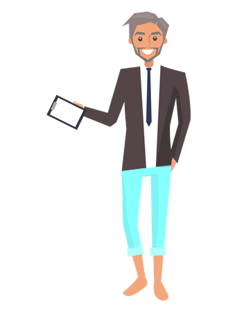 Businessman with Broad  Illustration