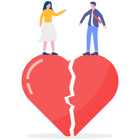 Businessman with broken relationship  Illustration